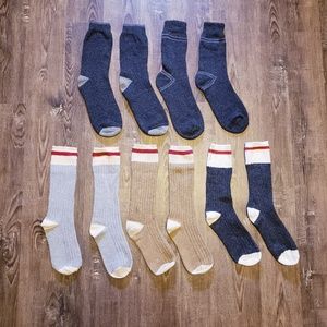 5 PAIRS MID CALF CAMPUS LODGE CABIN BOOT SOCKS